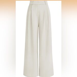 Elegant Cream Wide-Leg Pants
